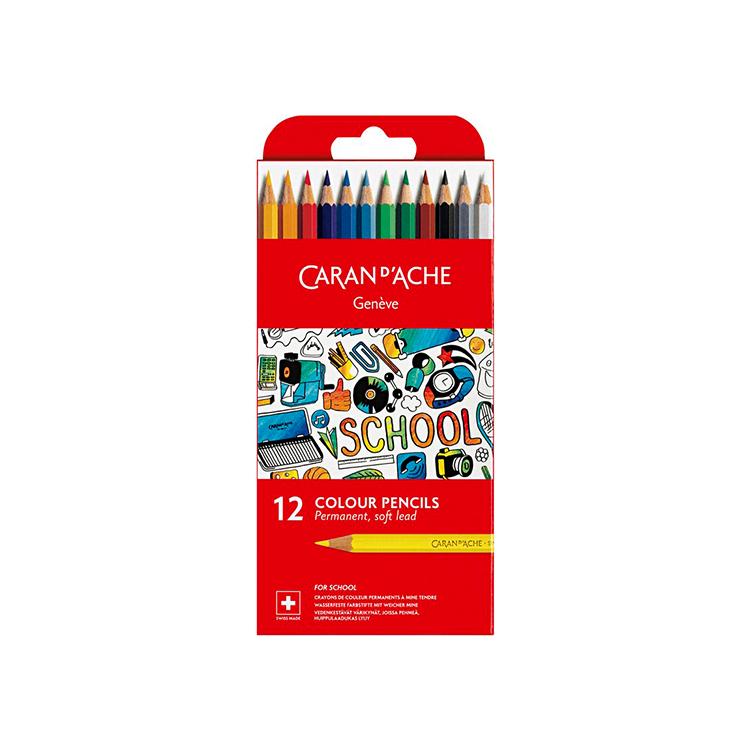 CARAN D'ACHE SCHOOL FLOWER PENCILS 12 COLORS - Image 1