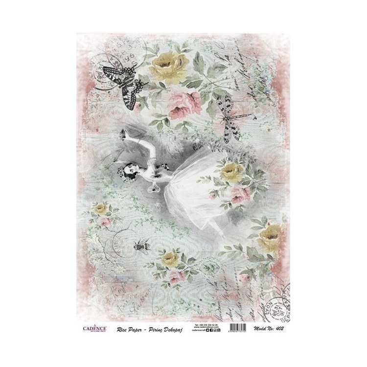 402 CADENCE DECOUPAGE RICE PAPER A4 - 402 - Image 1