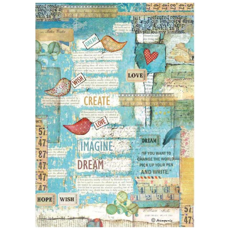 DFSA4333 STAMPERIA PATCHWORK DECOUPAGE RICE PAPER A4 - DFSA4333 - Image 1