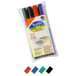 NERCHAU TEXTILE MARKER 2 IN 1 SET-BASIC COLORS 4 PCS