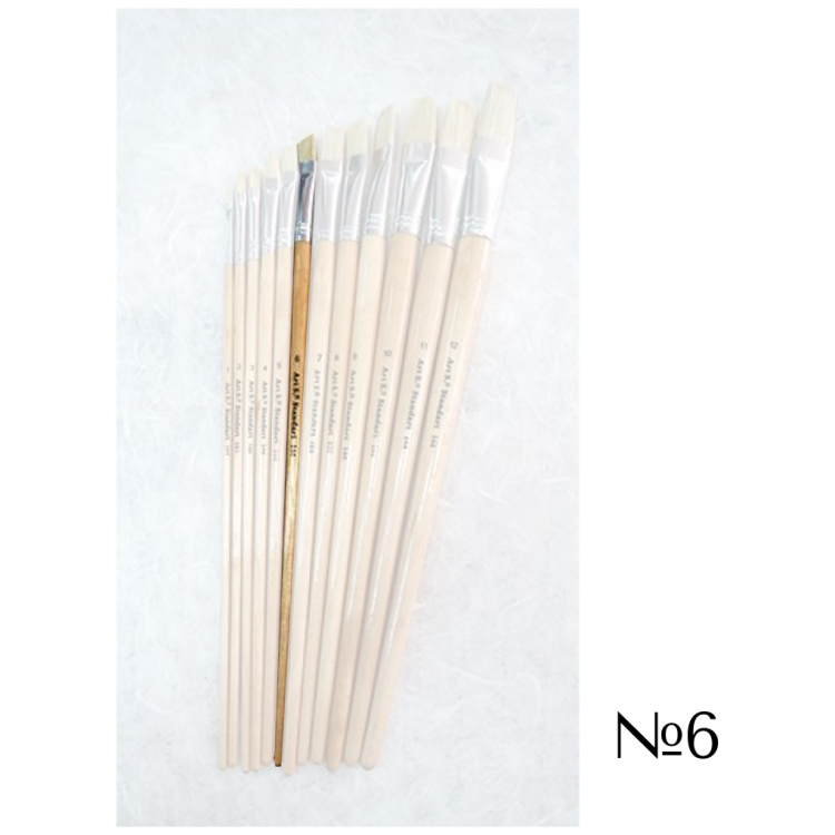 144006 STANDART BRUSH BRUSH FLAT WITH LONG HANDLE No6 - Image 1