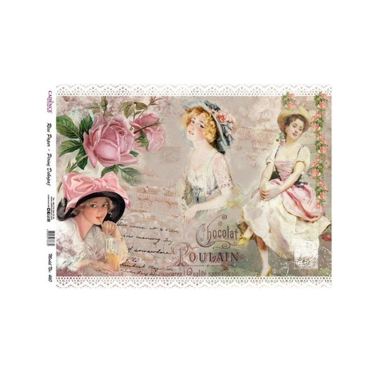 147460-142186 CADENCE DECOUPAGE RICE PAPER A4 - 460 - Image 1