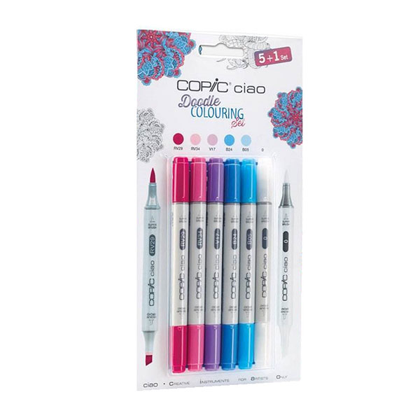 220755 COPIC CIAO КОМПЛЕКТ - 5+1 DOODLE COLOURING SET - Image 1