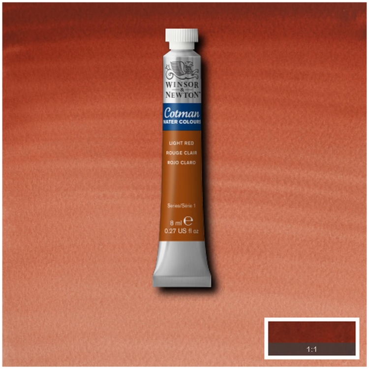 W&N WATERCOLOR PAINT COTMAN 8 ML. - RED LIGHT - Image 2