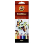 KOH-I-NOOR MONDELUZ WATERCOLOR PENCILS IN A CARDBOARD BOX 18 COLORS