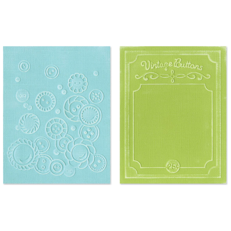 SIZZIX RELIEF FOLDERS - VINTAGE BUTTONS SET - Image 2