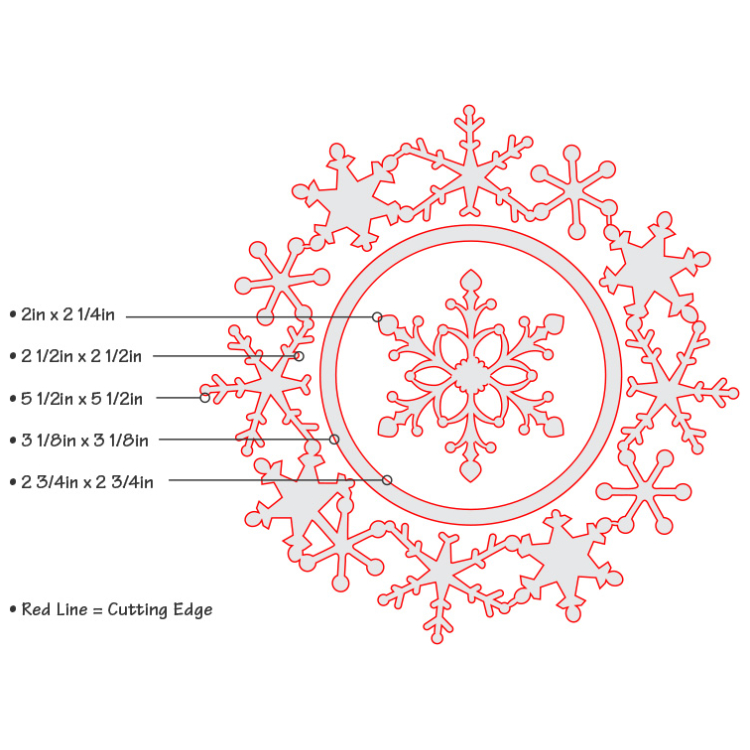 SIZZIX FRAMELITS CUTTING DIES - FRAME, SNOWFLAKE - Image 2