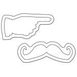 SIZZIX MAGNETIC CUTTING DIES - MINI MUSTACHE & FINGER - Image 3