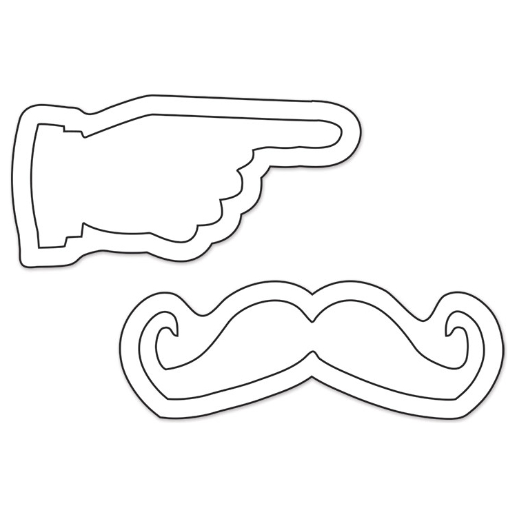 SIZZIX MAGNETIC CUTTING DIES - MINI MUSTACHE & FINGER - Image 3