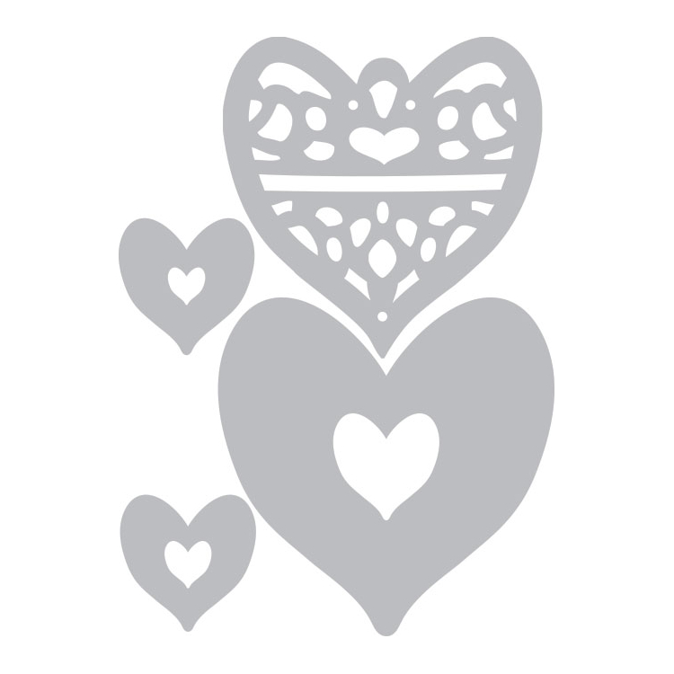 SIZZIX THINLITS CUT DIES - MEDALLION, HEART - Image 2