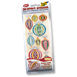 FOLIA 3D EFFECT STICKER - BALLOONS, CHRISTMAS TREES, SNOWFLAKES