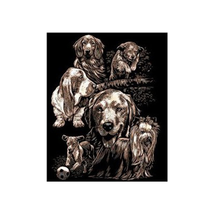 REEVES SCRATCH PAINTING KIT - DOGS MONTAGE - Image 1