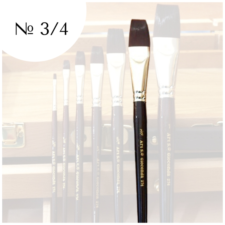GIOCONDA BRUSH SYNTHETIC FLAT No3/4 - Image 1
