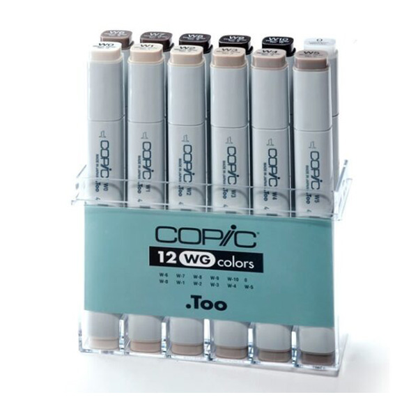 275154 COPIC MARKER SET - WARM GRAY 12 COLORS - Image 1
