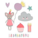 SIZZIX THINLITS CUT PUNCHES - BIRTHDAY GIRL