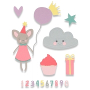 SIZZIX THINLITS CUT PUNCHES - BIRTHDAY GIRL