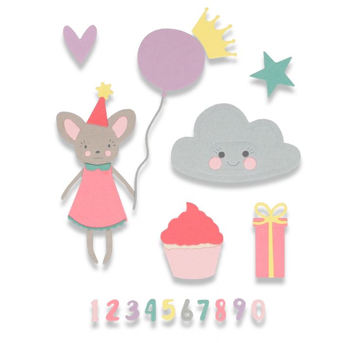 662591 SIZZIX THINLITS CUT PUNCHES - BIRTHDAY GIRL - Image 1