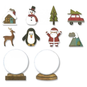 SIZZIX THINLITS CUT DIES - TINY SNOWGLOBES
