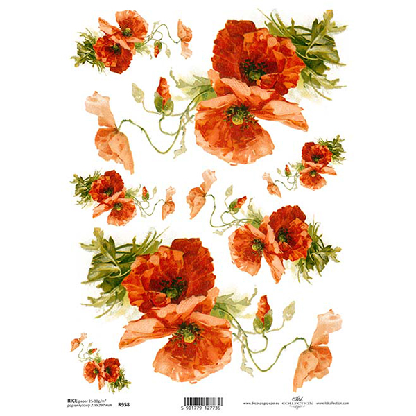 958 ITD COLLECTION DECOUPAGE RICE PAPER A4 - R0958 - Image 1