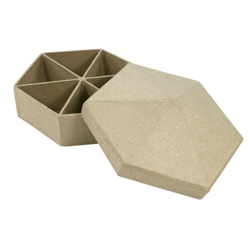 BT021O-1 DECOPATCH HEXAGONAL PAPIER-MÂCHÉ BOX - BT021O - Image 1