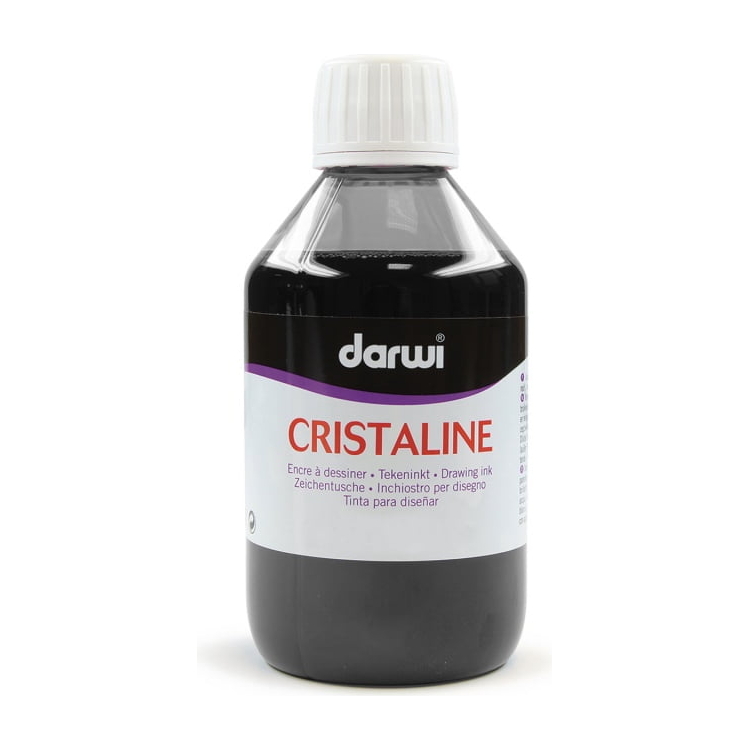 cristaline-watercolour-ink DARWI WATER-BASED INK 250 ML. -BLACK - Image 1