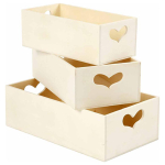 CREATIV WOODEN BOX FOR DECORATION HEART SMALL