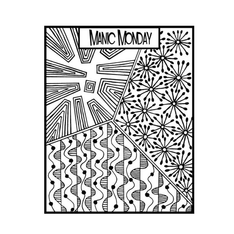 339114-89722 HELEN BREIL DESIGNS RUBBER STAMP- MANIC MONDAY - Image 1
