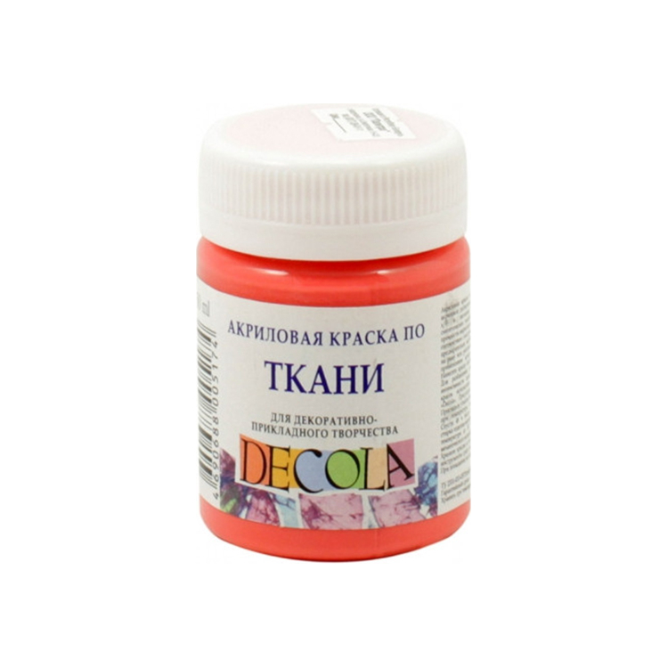 DECOLA ACRYLIC TEXTILE DYE 50 ML. -CORAL - Image 1