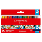 CARAN D'ACHE SCHOOL WAX PASTELS WATER-SOLUBLE 15 COLORS