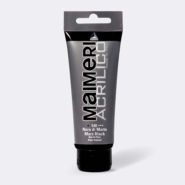 916540 MAIMERI ACRYLIC PAINT ACRILICO 75 ML. - MARS BLACK - Image 1