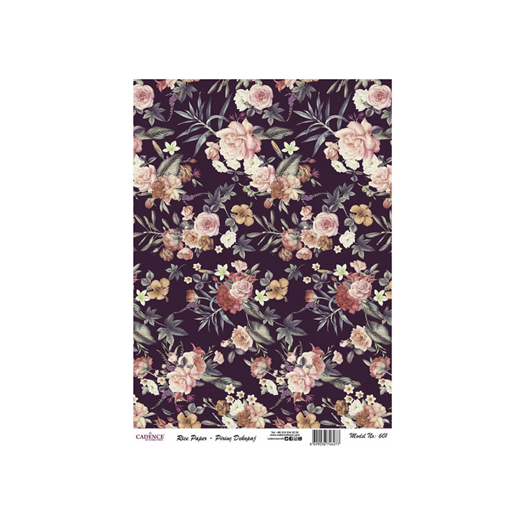 JPEG_0002_147601 CADENCE DECOUPAGE RICE PAPER A4 - 601 - Image 1