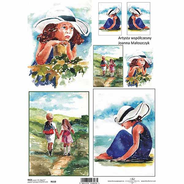 R110 small ITD COLLECTION DECOUPAGE RICE PAPER A4 - R0110 - Image 1