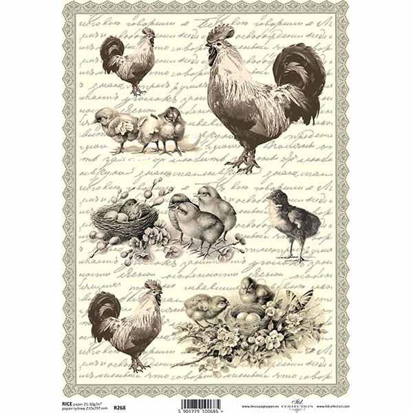 R268 small ITD COLLECTION DECOUPAGE RICE PAPER A4 - R0268 - Image 1