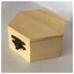 NEWART WOODEN BOX HEXAGONAL 10/10/6.5 CM - AS-WB16