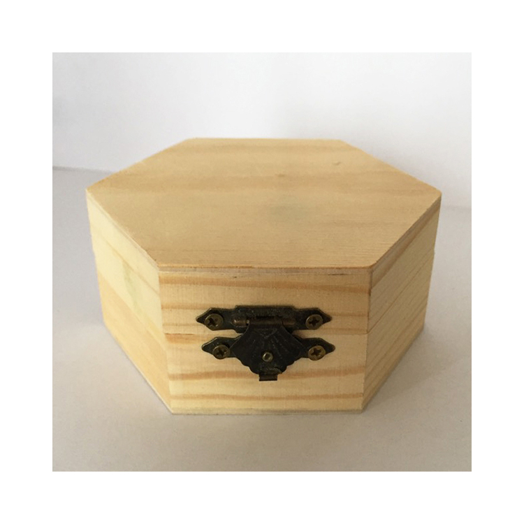 NEWART WOODEN BOX HEXAGONAL 10/10/6.5 CM - AS-WB16 - Image 2