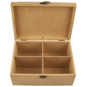 MDF TEA BOX WITH 4 COMPARTMENTS 21/15/9 CM - 42