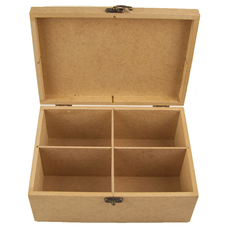 MDF TEA BOX WITH 4 COMPARTMENTS 21/15/9 CM - 42 - Image 1