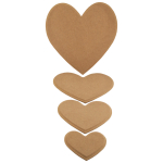 ARTS MDF PANEL HEART 4 PIECES - RP06