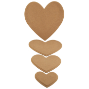 ARTS MDF PANEL HEART 4 PIECES - RP06