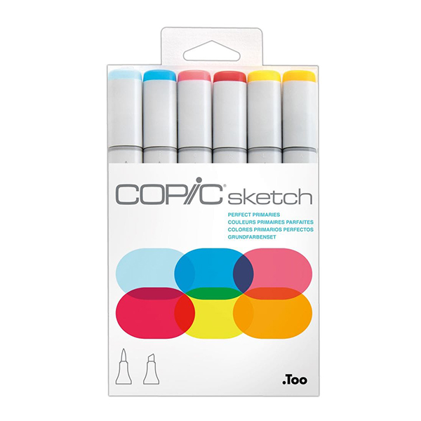 217661 COPIC SKETCH SET - 6 COLORS PERFECT PRIMARIES - Image 1