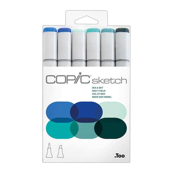 217664 COPIC SKETCH SET - 6 COLORS SEA&SKY - Image 1