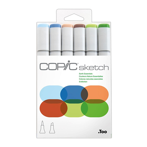 217665 COPIC SKETCH KIT - 6 COLORS EARTH ESSENTIALS - Image 1