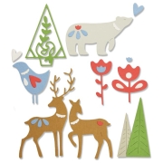 SIZZIX THINLITS CUT PUNCHES - CHRISTMAS ELEMENTS