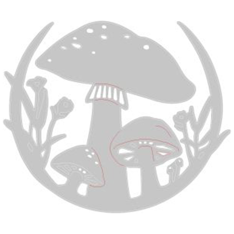 SIZZIX THINLITS CUT PUNCHES - MUSHROOM WREATH - Image 2