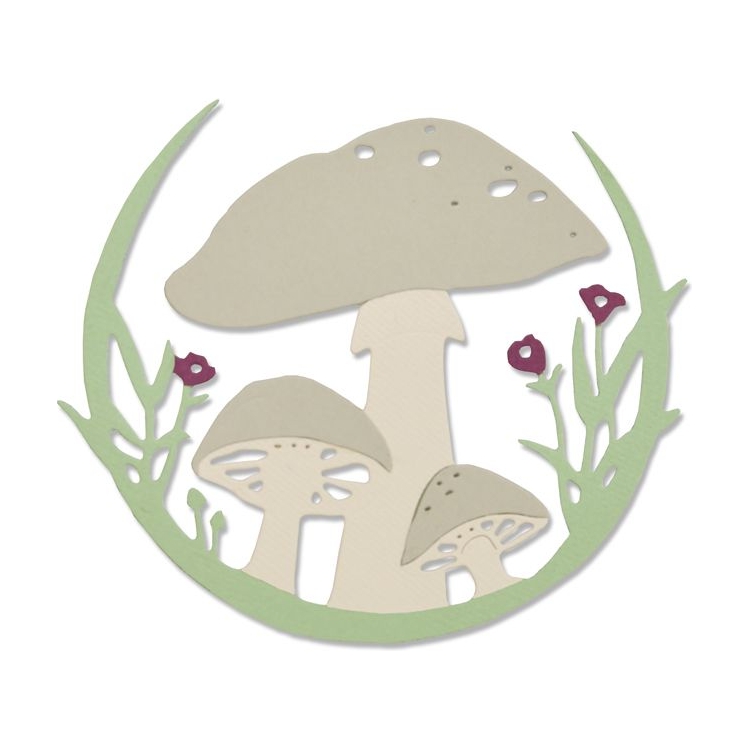 SIZZIX THINLITS CUT PUNCHES - MUSHROOM WREATH - Image 1