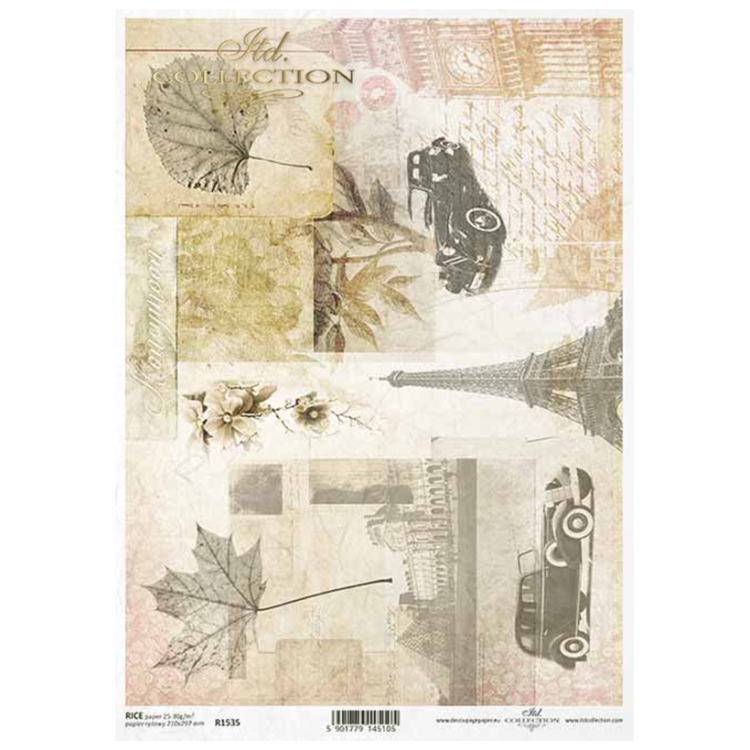 ITD COLLECTION DECOUPAGE RICE PAPER A4 - R1535 - Image 1