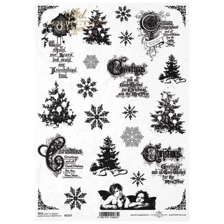 _0022_r1517 ITD COLLECTION DECOUPAGE RICE PAPER A4 - R1517 - Image 1