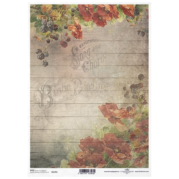 ITD COLLECTION DECOUPAGE RICE PAPER A4 - R1191 - Image 1