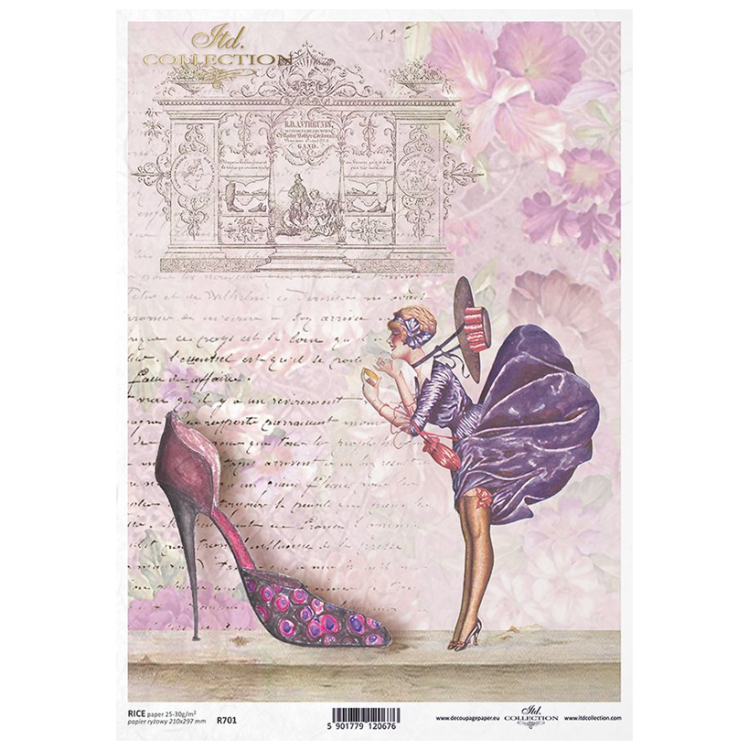 ITD COLLECTION DECOUPAGE RICE PAPER A4 - R0701 - Image 1
