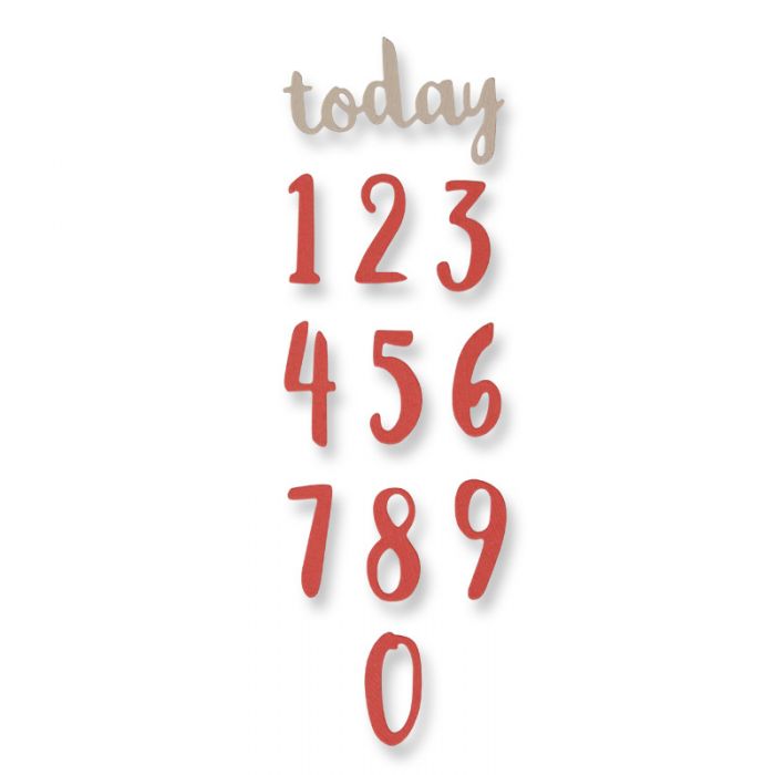 661726 SIZZIX THINLITS CUTTING DIES - BRUSH NUMBERS - Image 1